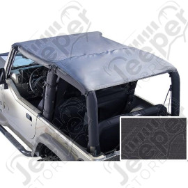 Roll Bar Top Header, Black Denim; 97-06 Jeep Wrangler TJ