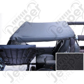 Acoustic Header Brief, Black Denim; 97-06 Jeep Wrangler TJ