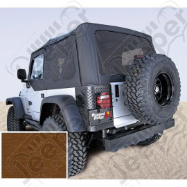 Soft Top, Door Skins, Dark Tan, Tinted Windows; 97-02 Jeep Wrangler TJ