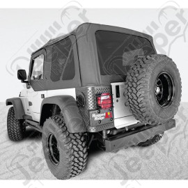 XHD Soft Top, Black, Tinted Windows, Sailcloth; 97-06 Jeep Wrangler TJ