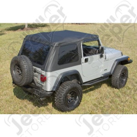 XHD Soft Top, Bowless, Black, Sailcloth; 97-06 Jeep Wrangler TJ
