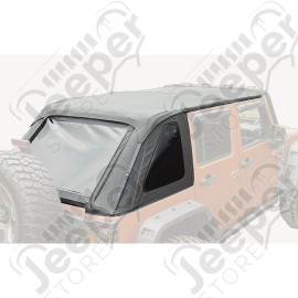 Bowless Soft Top, Black Diamond; 07-18 Jeep Wrangler JKU, 4 Door