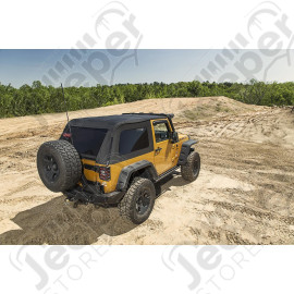 Bowless Soft Top, Black Diamond; 07-18 Jeep Wrangler JK, 2 Door