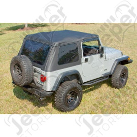 XHD Soft Top, Bowless, Black, Sailcloth; 97-06 Jeep Wrangler TJ