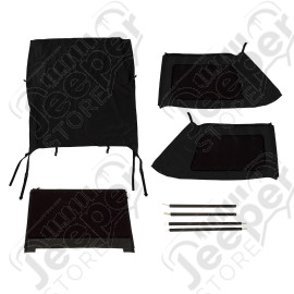 Bache de rechange "Bowless", couleur Black Diamond Jeep Wrangler JK 2 portes