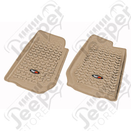 All Terrain Floor Liner, Front Pair, Tan; 07-18 Jeep Wrangler JK/JKU RHD