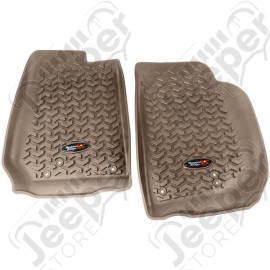 All Terrain Floor Liner, Front Pair, Tan; 07-18 Jeep Wrangler JK