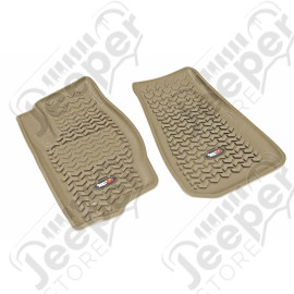 All Terrain Floor Liner, Front Pair, Tan; 05-10 Jeep WK/XK
