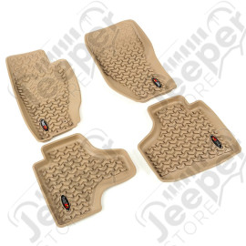 All Terrain Floor Liner Kit, Front/Rear, Tan; 08-13 Jeep Liberty