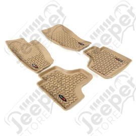 All Terrain Floor Liner Kit, Front/Rear, Tan; 08-13 Jeep Liberty