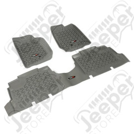 All Terrain Floor Liner Kit, Gray; 07-18 Jeep Wrangler JK, 4 Door