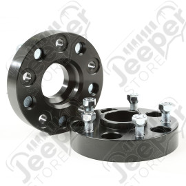 Wheel Spacer Kit, 1.25 Inch, Black, 5x5; 99-04 Jeep Grand Cherokee/07-18 Jeep Wrangler