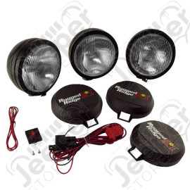 Light Kit, HID, 5 Inch, Round, Black, Steel Housing, 3 Piece