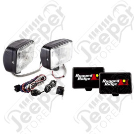 Light Kit, Halogen, 5 Inch x 7 Inch, Black, Steel Housing, 2 Piece