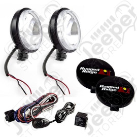 Light Kit, Halogen, 6 Inch Slim, Black, Steel Housing, 2 Piece