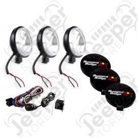 Light Kit, Halogen, 6 Inch Slim, Black, Steel Housing, 3 Piece