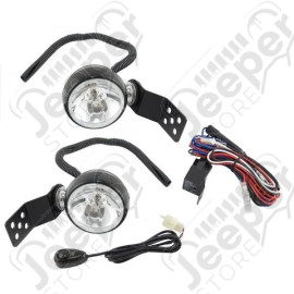 Light Kit, Hood Catch Mounted, H3 Halogen; 07-18 Jeep Wrangler JK