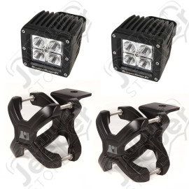 Light Kit, X-Clamp/Square LED, Large, Black, 2 Pieces