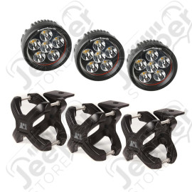 Light Kit, X-Clamp/Round LED, Large, Black, 3 Pieces