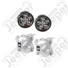 Light Kit, X-Clamp/Round LED, Large, Silver, 2 Pieces