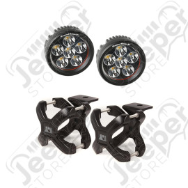 Light Kit, X-Clamp/Round LED, Small, Black, 2 Pieces