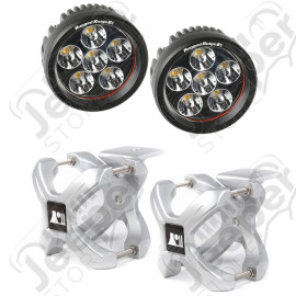 Light Kit, X-Clamp/Round LED, Small, Silver, 2 Pieces