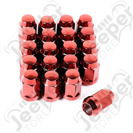 Wheel Lug Nut, Set of 20, 1/2-20, Red