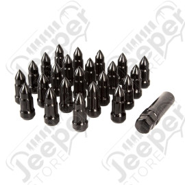 Wheel Lug Nut, 23 Piece, 1/2x20, Bullet Style, Black