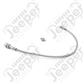 Brake Hose Kit, Front, Stainless Steel, Drum; 72-73 Jeep CJ5/CJ6