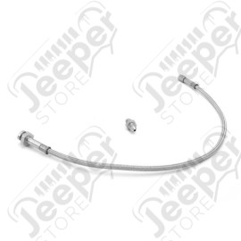 Brake Hose Kit, Front, Stainless Steel, Drum; 76-78 Jeep CJ5/CJ7