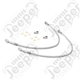 Brake Hose Kit, Front, Stainless Steel; 97-06 Jeep Wrangler TJ