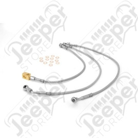 Brake Hose Kit, Braided Stainless Steel; 92-01 Jeep Cherokee XJ