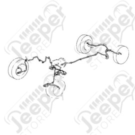 Brake Line Kit, Full, Disc Brakes, Steel; 87-95 Jeep Wrangler YJ
