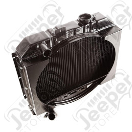 Radiator, 2 Row, Fan Shroud; 41-52 Willys