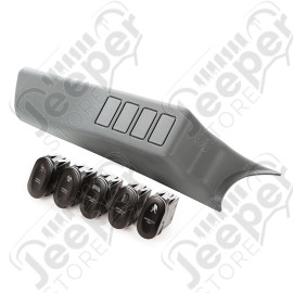 Switch Pod Kit, A-Pillar, 4 Etched Switches, LHD; 07-10 Wrangler JK