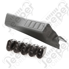 Switch Pod Kit, A-Pillar, 4 Etched Switches, LHD; 11-18 Wrangler JK