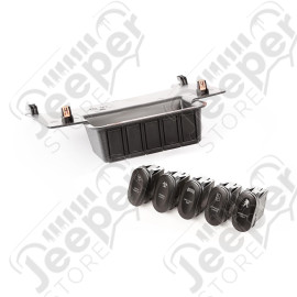 Switch Panel Kit; Lower, 5 Etched Switches; 11-18 Jeep Wrangler JK