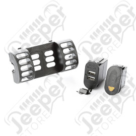 Switch Pod Kit, AC Vent, 1 Switch, Dual USB Connector; 97-06 TJ/LJ
