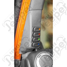 Switch Pod Kit, A-Pillar, Black, LHD; 07-10 Jeep Wrangler JK