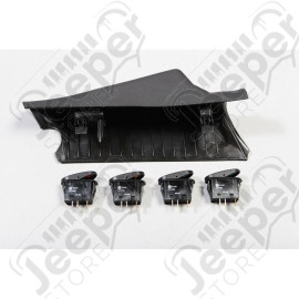 Switch Pod Kit, A-Pillar, 4 Switches, Black, LHD; 11-18 Wrangler JK
