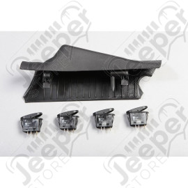 Switch Pod Kit, A-Pillar, 4 Switches, Black, RHD; 11-18 Wrangler JK