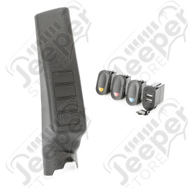 Switch Pod Kit, A-Pillar, 3 Switch, Dual USB Connector; 11-18 JK/JKU