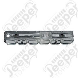 Engine Valve Cover, Polished Aluminum; 81-87 Jeep CJ/Wrangler YJ