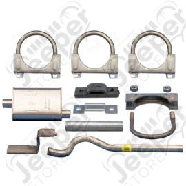 Exhaust Muffler/Tailpipe Kit; 83-85 Jeep CJ8 Scrambler