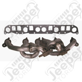 Exhaust Header, Stainless Steel; 99-06 Jeep XJ/ZJ/TJ, 4.0L