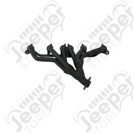 Exhaust Header Kit, Steel, Black; 91-98 Jeep XJ/ZJ/YJ/TJ, 4.0L
