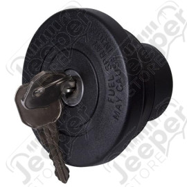 Gas Cap, Locking, Black; late 71-76 Jeep CJ
