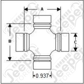Steering Column Shaft U-Joint; 72-75 Jeep CJ