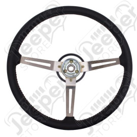 Steering Wheel, Leather; 76-95 Jeep CJ/Wrangler