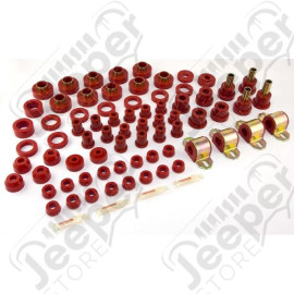 Suspension Bushing Kit, Polyurethane, Red; 80-86 Jeep CJ